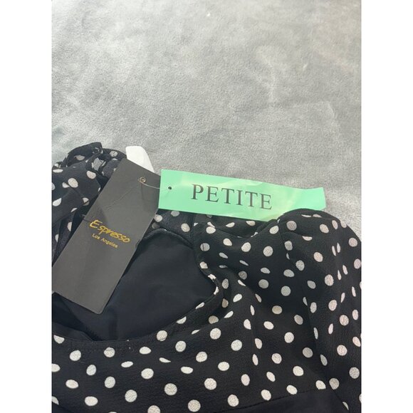 Espresso Blouse Women's XL Petite black and White Polka Dot top NWT - Picture 9 of 9